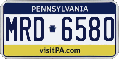 PA license plate MRD6580