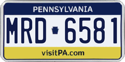 PA license plate MRD6581