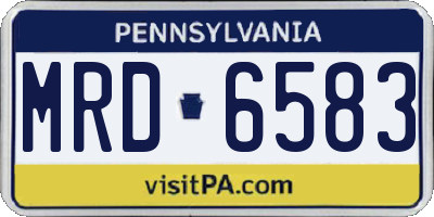 PA license plate MRD6583