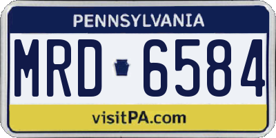 PA license plate MRD6584