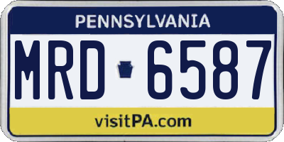 PA license plate MRD6587