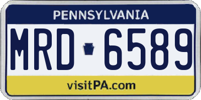 PA license plate MRD6589