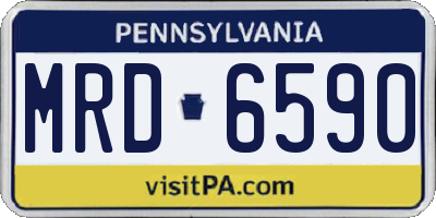 PA license plate MRD6590