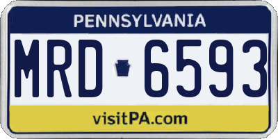 PA license plate MRD6593