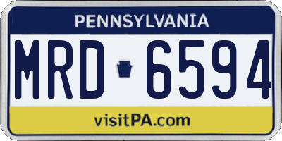 PA license plate MRD6594