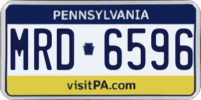 PA license plate MRD6596