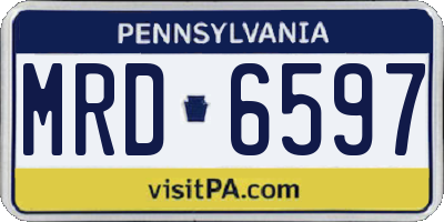 PA license plate MRD6597