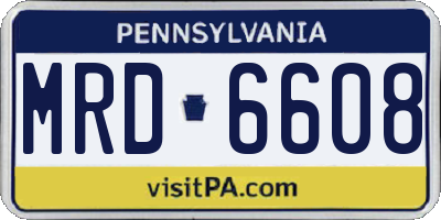 PA license plate MRD6608