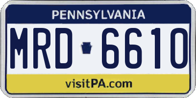 PA license plate MRD6610