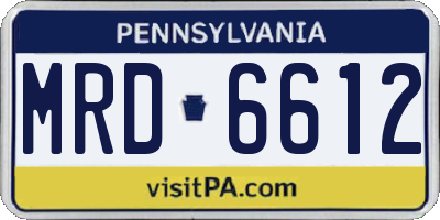 PA license plate MRD6612