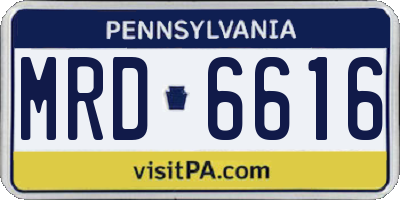 PA license plate MRD6616