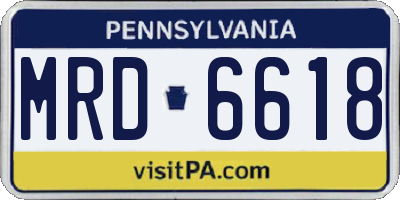 PA license plate MRD6618