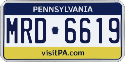 PA license plate MRD6619