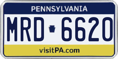PA license plate MRD6620