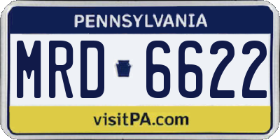 PA license plate MRD6622