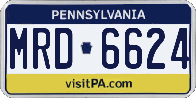 PA license plate MRD6624