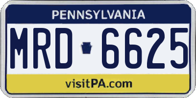 PA license plate MRD6625