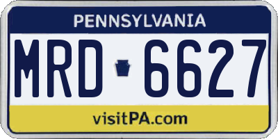 PA license plate MRD6627