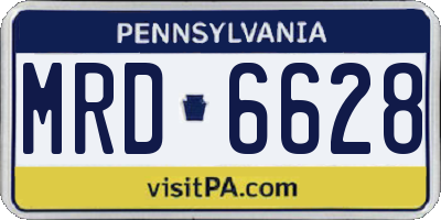 PA license plate MRD6628