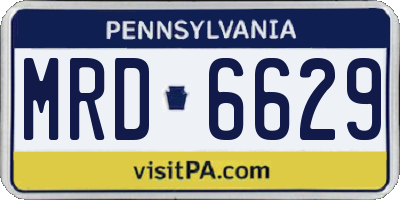 PA license plate MRD6629