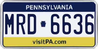 PA license plate MRD6636