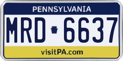 PA license plate MRD6637