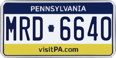 PA license plate MRD6640