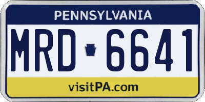 PA license plate MRD6641