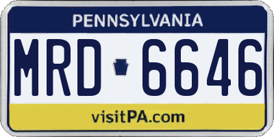 PA license plate MRD6646