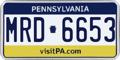 PA license plate MRD6653