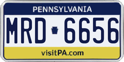 PA license plate MRD6656