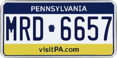PA license plate MRD6657