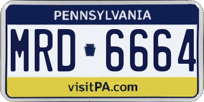 PA license plate MRD6664