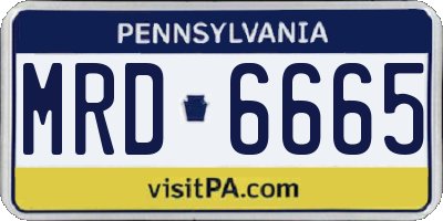 PA license plate MRD6665