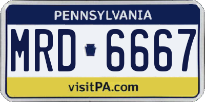PA license plate MRD6667