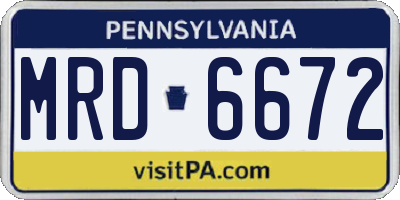 PA license plate MRD6672