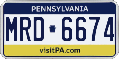 PA license plate MRD6674