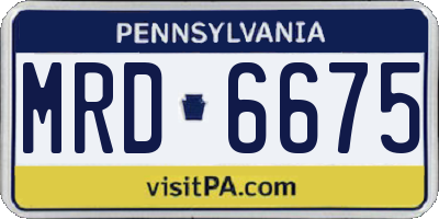 PA license plate MRD6675