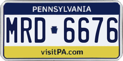 PA license plate MRD6676