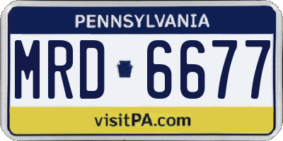 PA license plate MRD6677