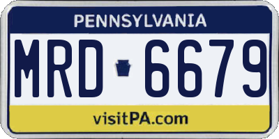 PA license plate MRD6679