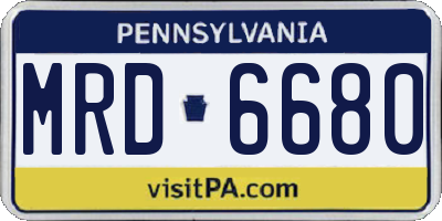 PA license plate MRD6680
