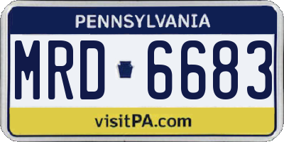 PA license plate MRD6683