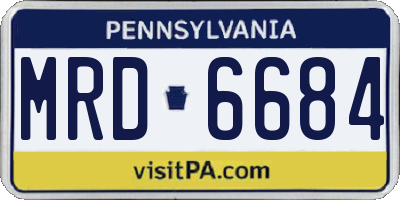 PA license plate MRD6684