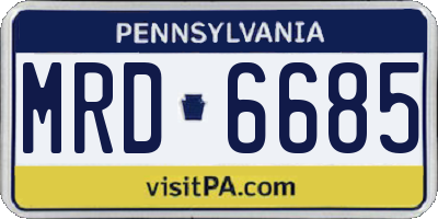 PA license plate MRD6685