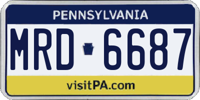 PA license plate MRD6687