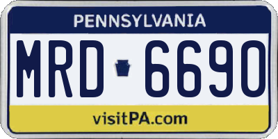 PA license plate MRD6690