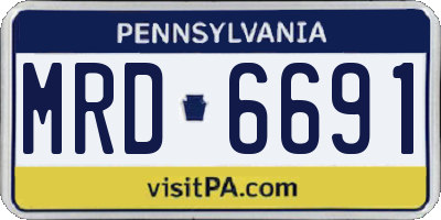 PA license plate MRD6691