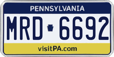 PA license plate MRD6692