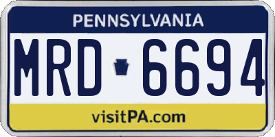 PA license plate MRD6694